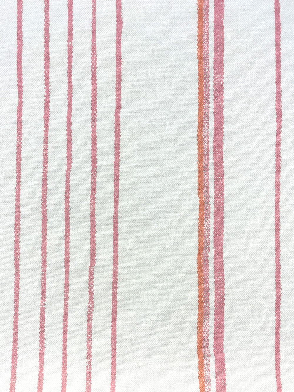 fabric by the yard two tone stripe creamsicle on flax linen