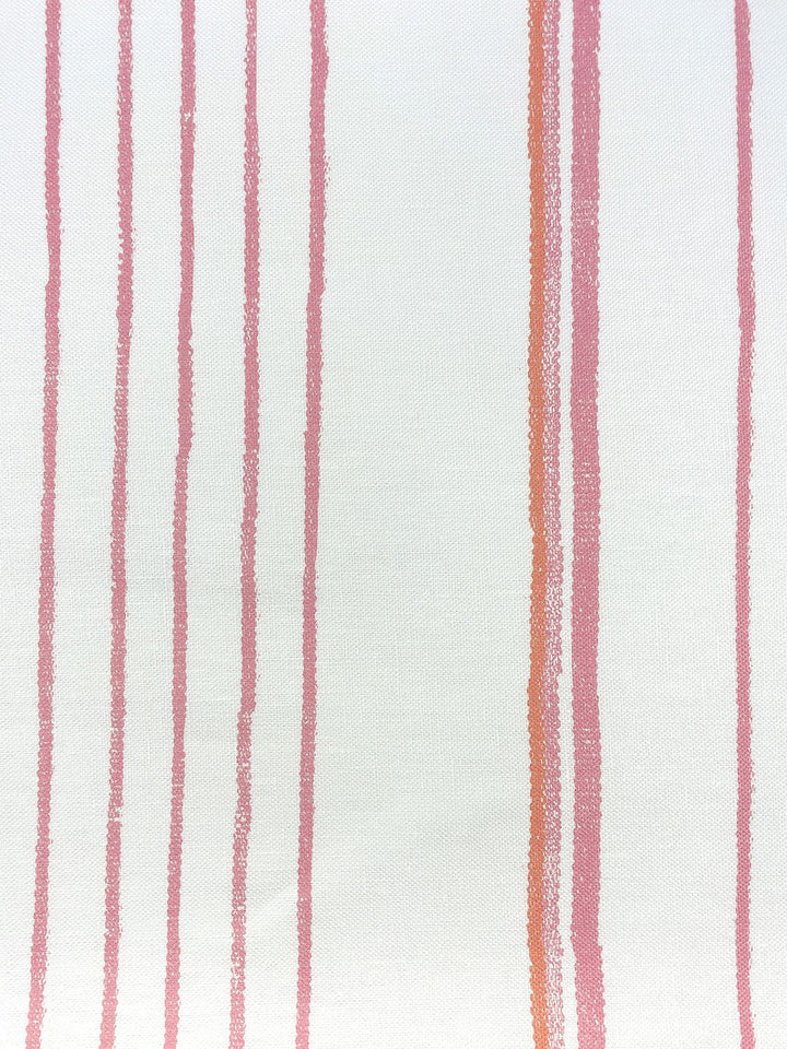 fabric by the yard two tone stripe creamsicle on flax linen