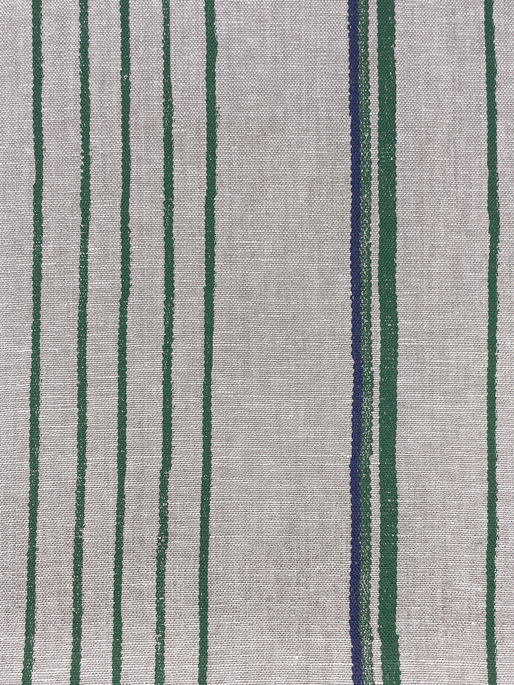 fabric by the yard two tone stripe green blue on flax linen