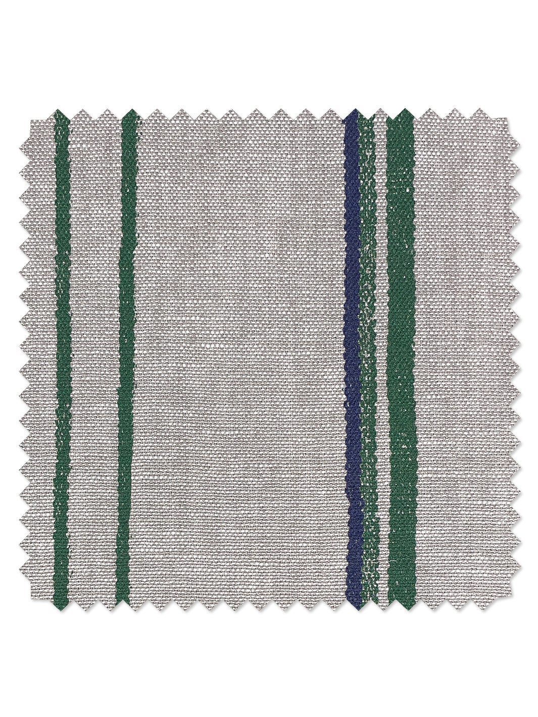 fabric by the yard two tone stripe green blue on flax linen