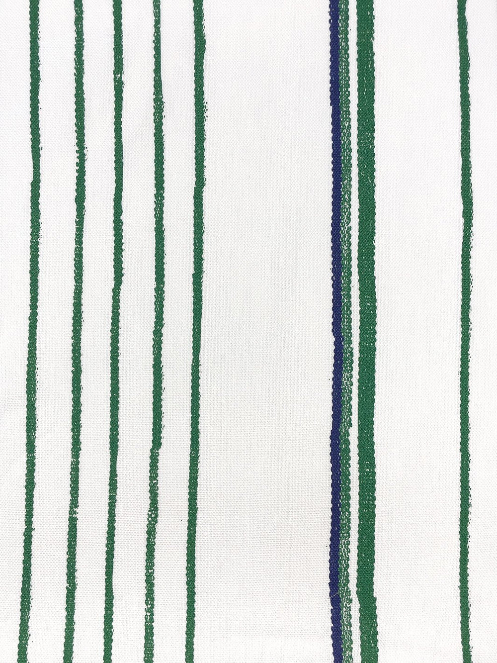 fabric by the yard two tone stripe green blue on flax linen