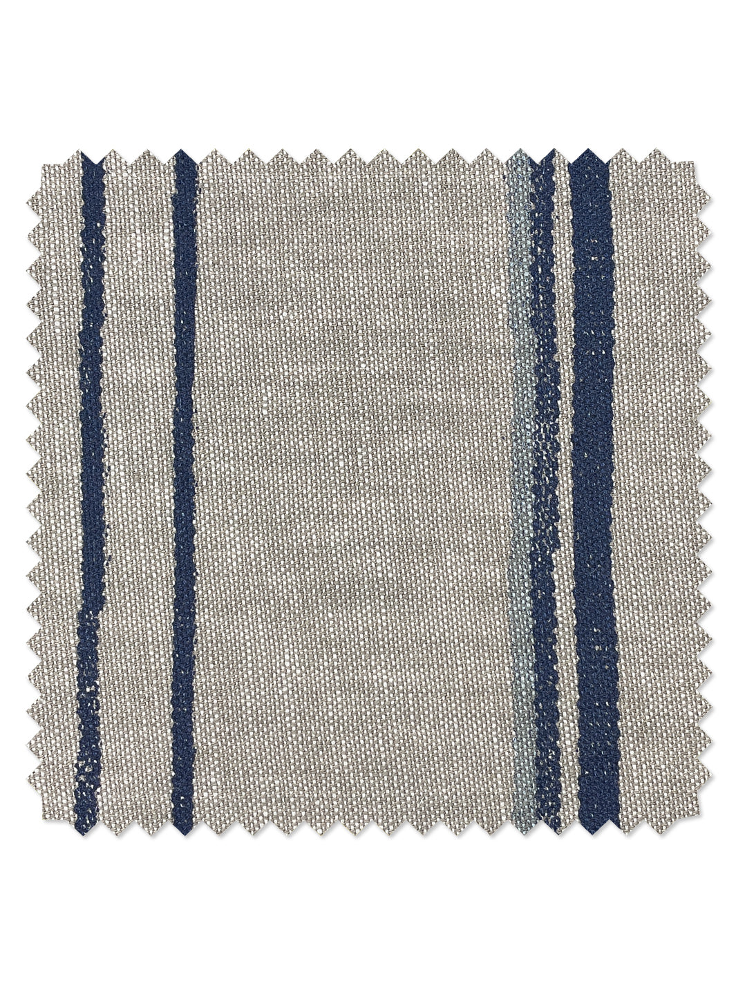 fabric by the yard two tone stripe navy sky on flax linen