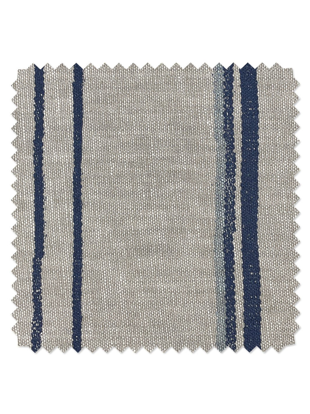 fabric by the yard two tone stripe navy sky on linen