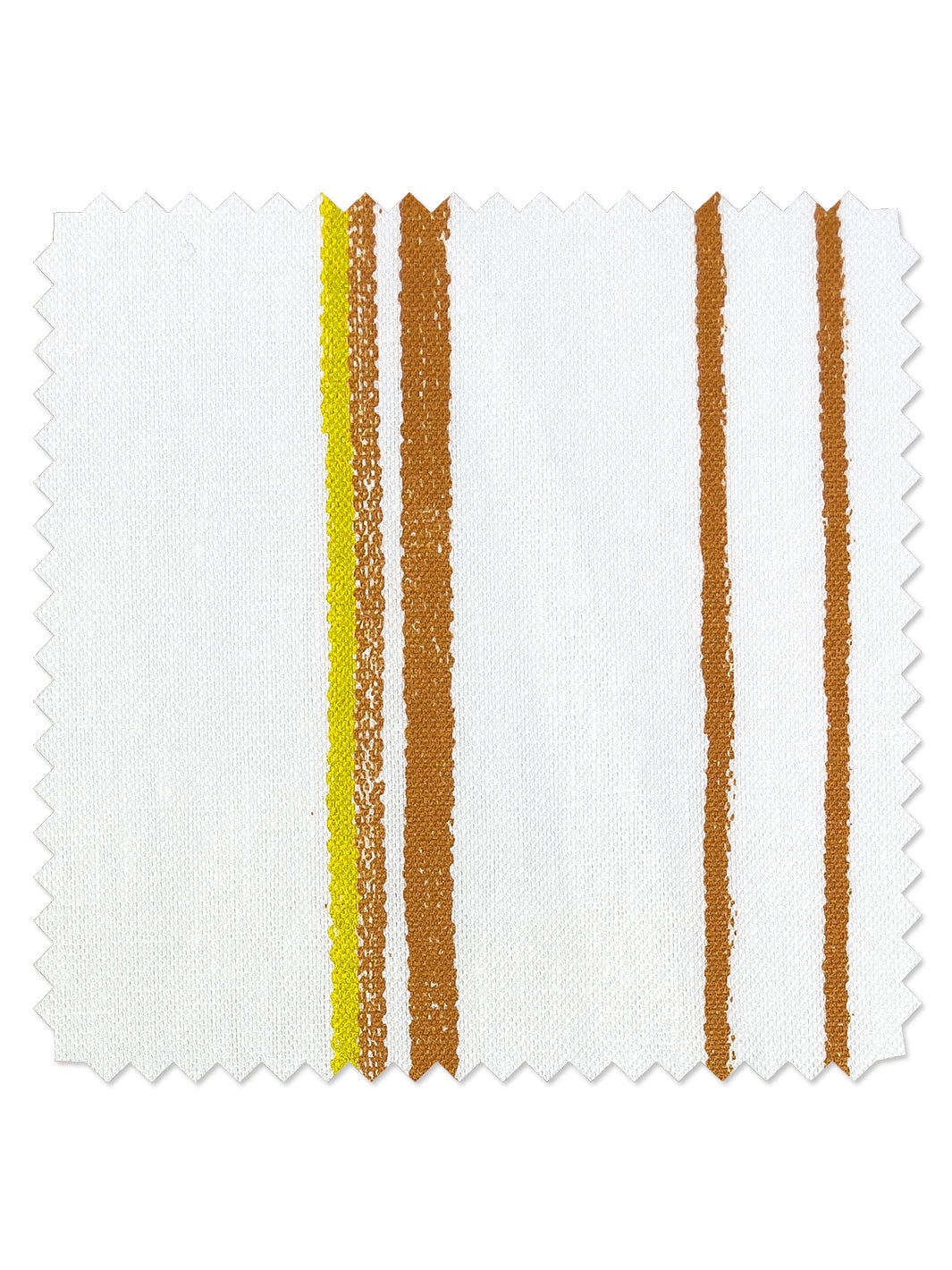 fabric by the yard two tone stripe terracotta daffodil on linen
