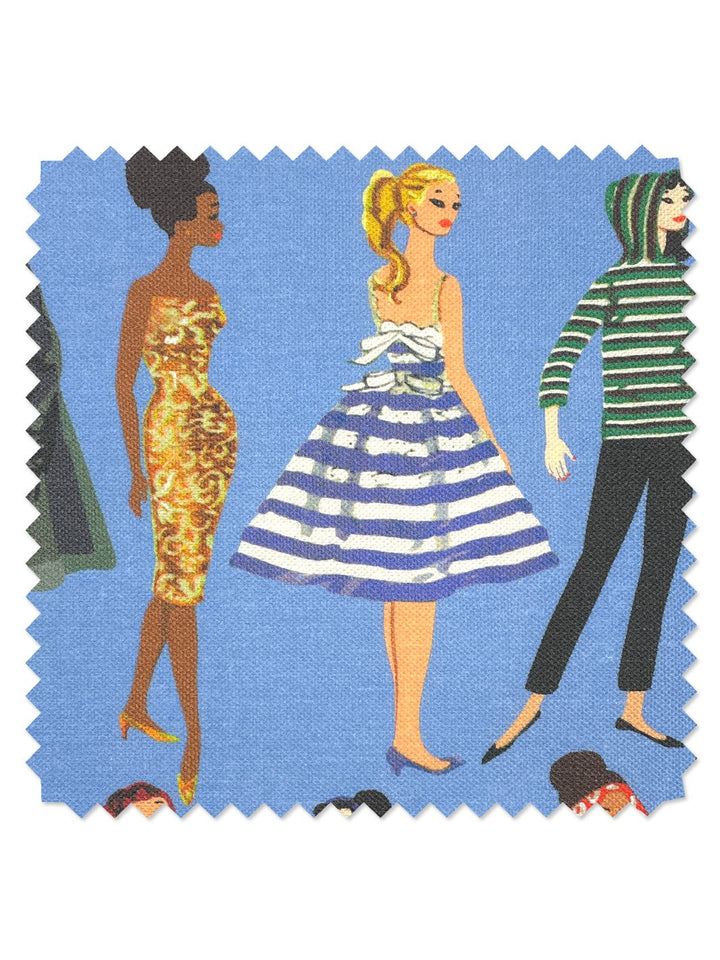 fabric by the yard vintage illustration violet