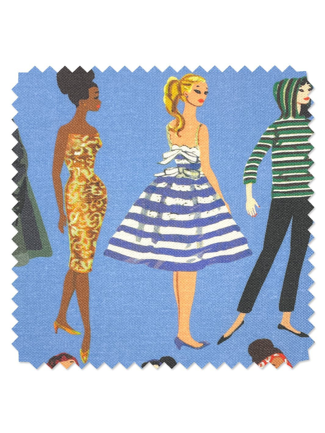 fabric by the yard vintage illustration violet on flax linen