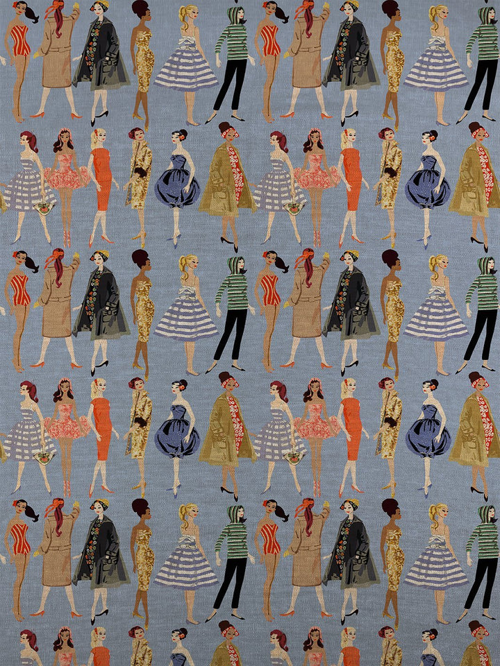 fabric by the yard vintage illustration violet