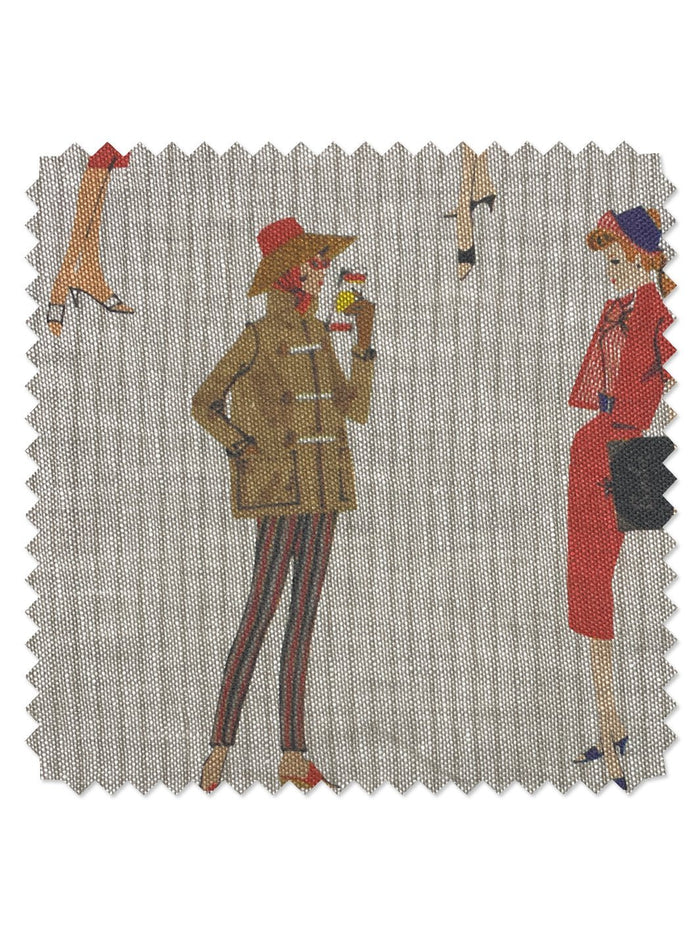 'Vintage Pinstripe' Fabric by Barbie™ - Sand