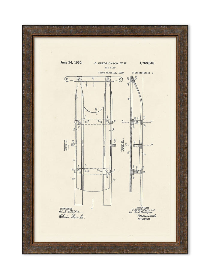 'Vintage Ski Illustration 2' by Nathan Turner Framed Art