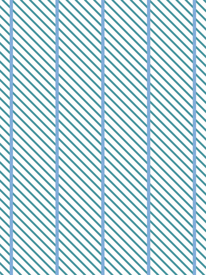'Barbie™ Dreamhouse Stripes' Wallpaper by Barbie™ - Teal Blue