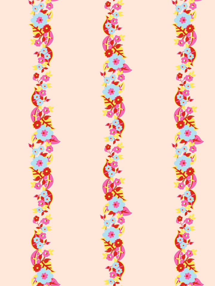 floral-stripe-wallpaper-by-barbie-peach-red