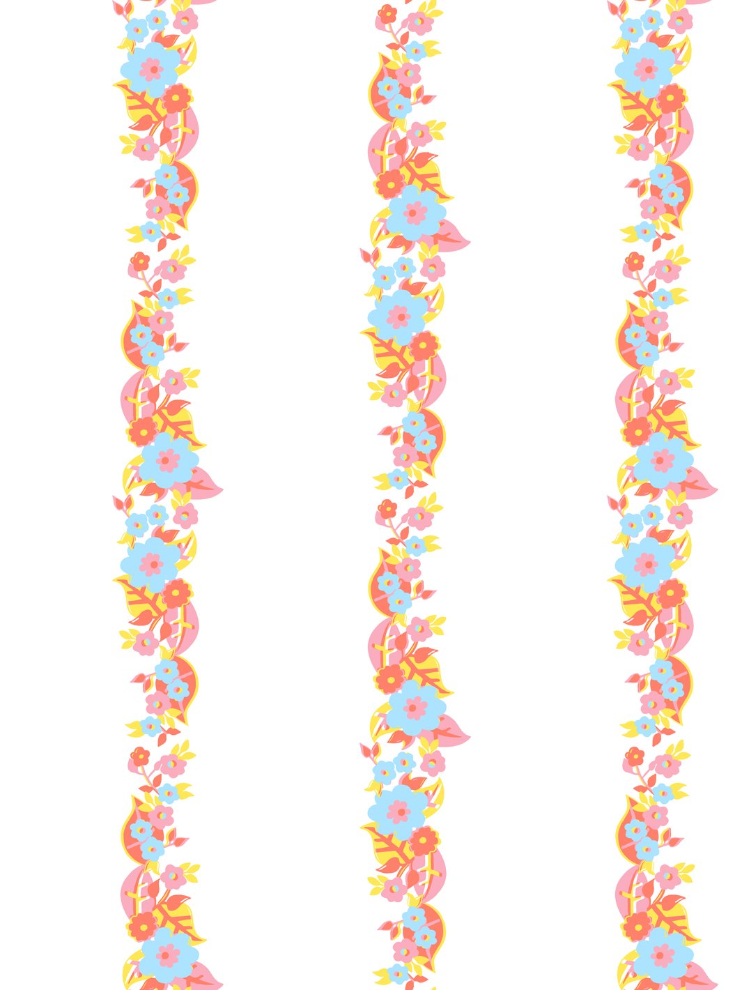 floral-stripe-wallpaper-by-barbie-watermelon-blue