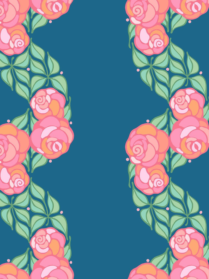 groovy-floral-stripe-wallpaper-by-barbie-cadet-blue