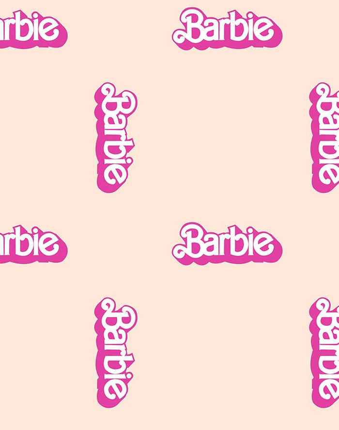 'Barbie™ 80s Logo' Wallpaper by Barbie™ - Peach