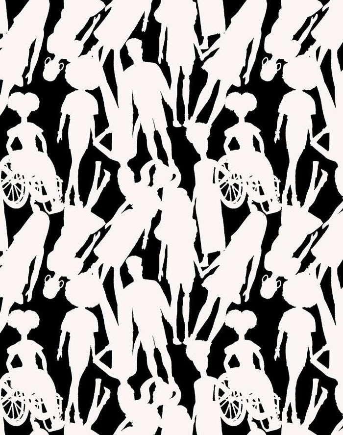 'Fashionistas™ Silhouettes' Wallpaper by Barbie™ - Black Cream