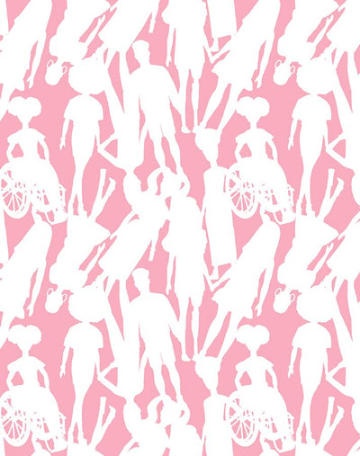'Fashionistas™ Silhouettes' Wallpaper by Barbie™ - Bubblegum