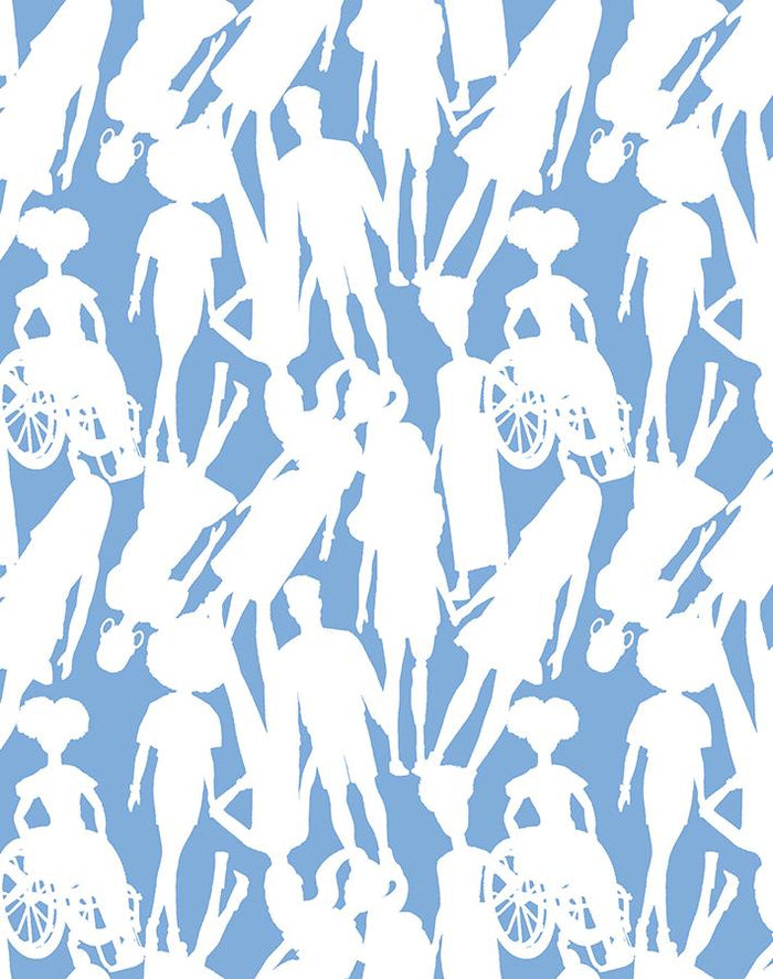 'Fashionistas™ Silhouettes' Wallpaper by Barbie™ - Denim