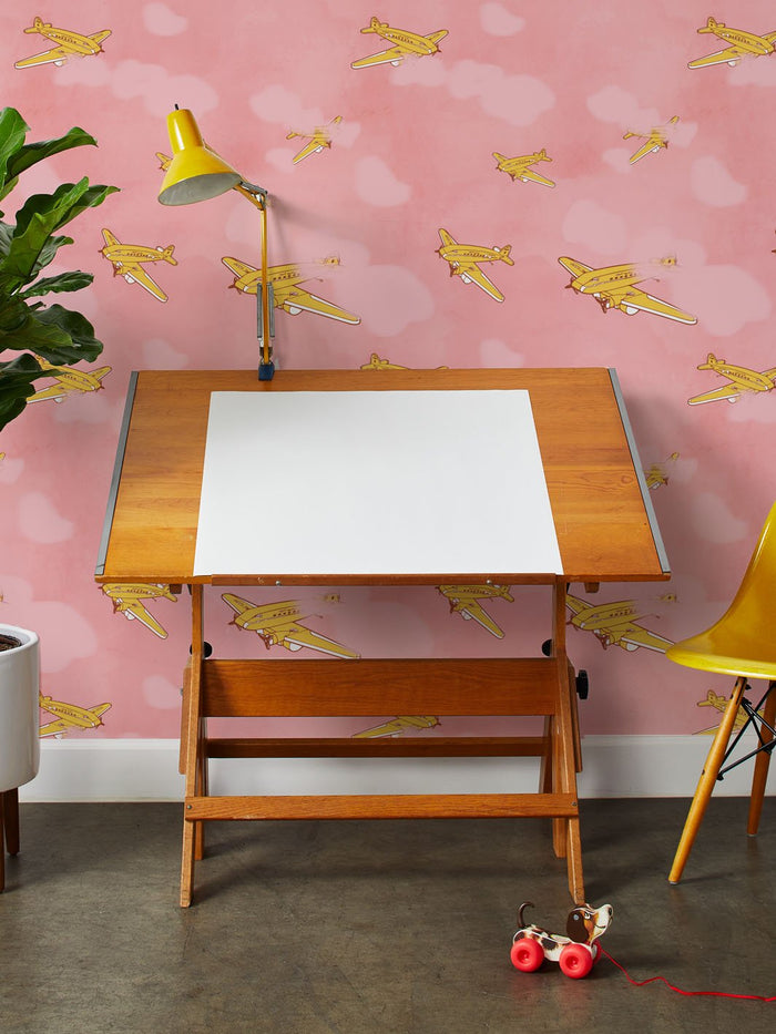 'Airplanes' Wallpaper by Fisher-Price™ - Yellow Sunset