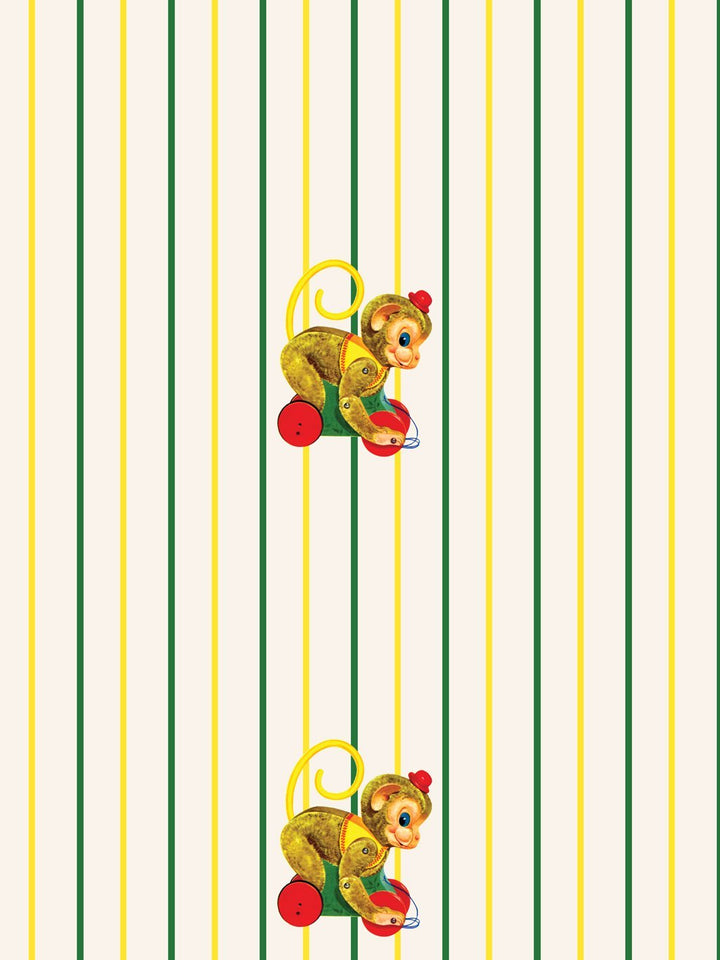 chatter-monkey-stripes-wallpaper-by-fisher-price-off-white