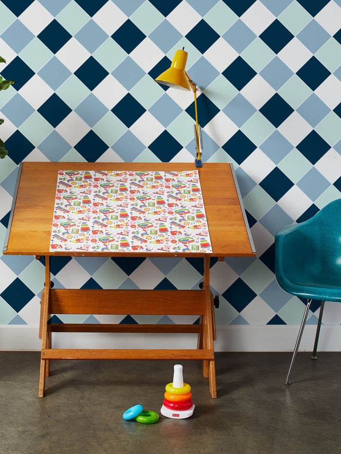'Diamonds Large' Wallpaper by Fisher-Price™ - Blue