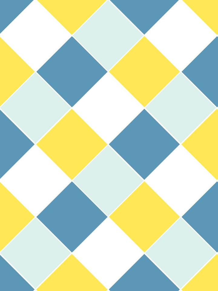 diamonds-wallpaper-by-fisher-price-blue-yellow