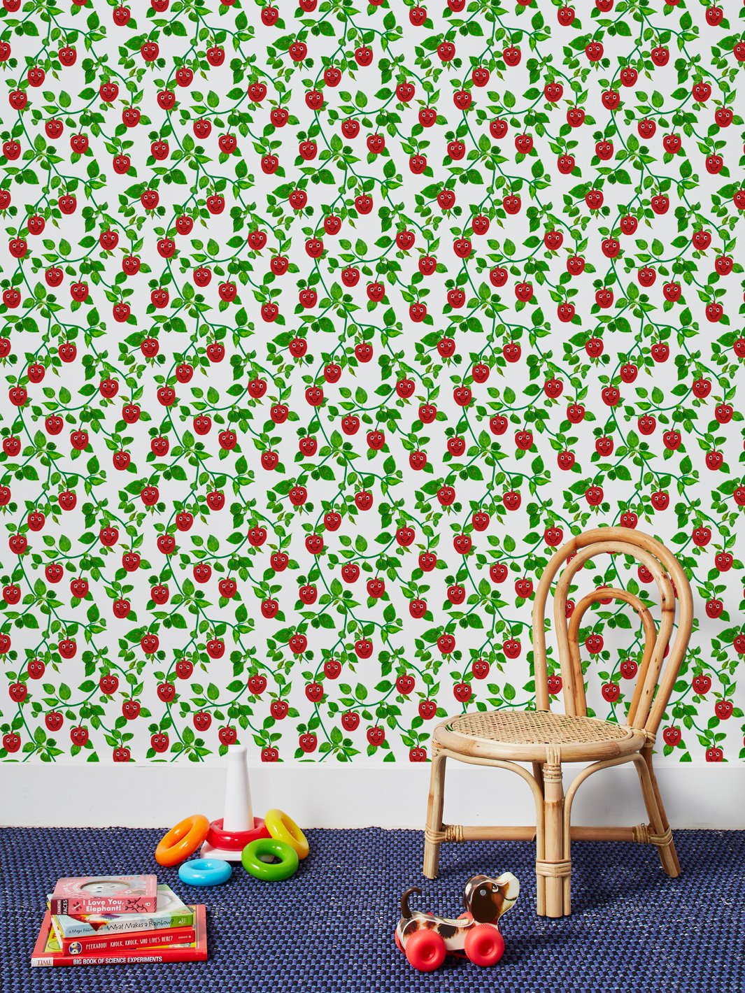 Happy Apple Branches Wallpaper by Fisher Price White