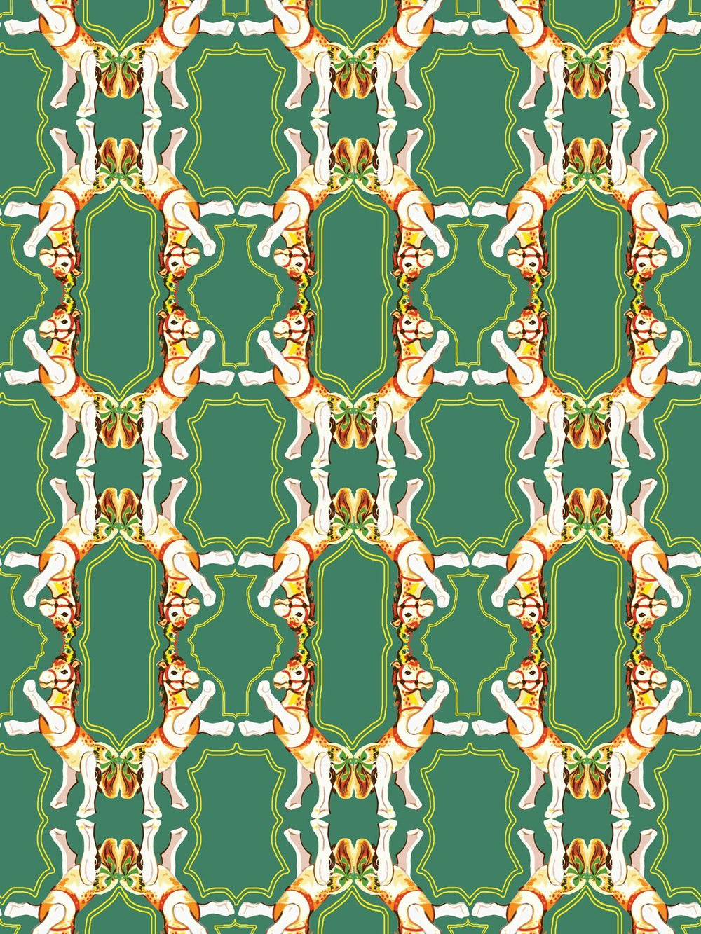 horse-arc-wallpaper-by-fisher-price-green