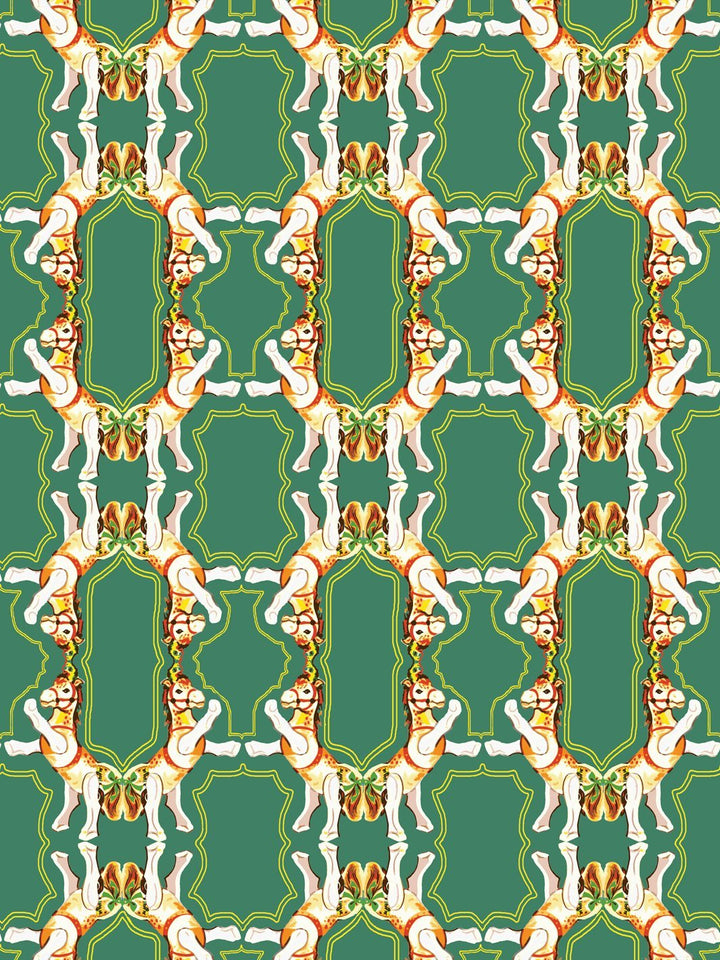 horse-arc-wallpaper-by-fisher-price-green