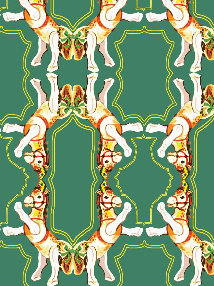 horse-arc-wallpaper-by-fisher-price-green