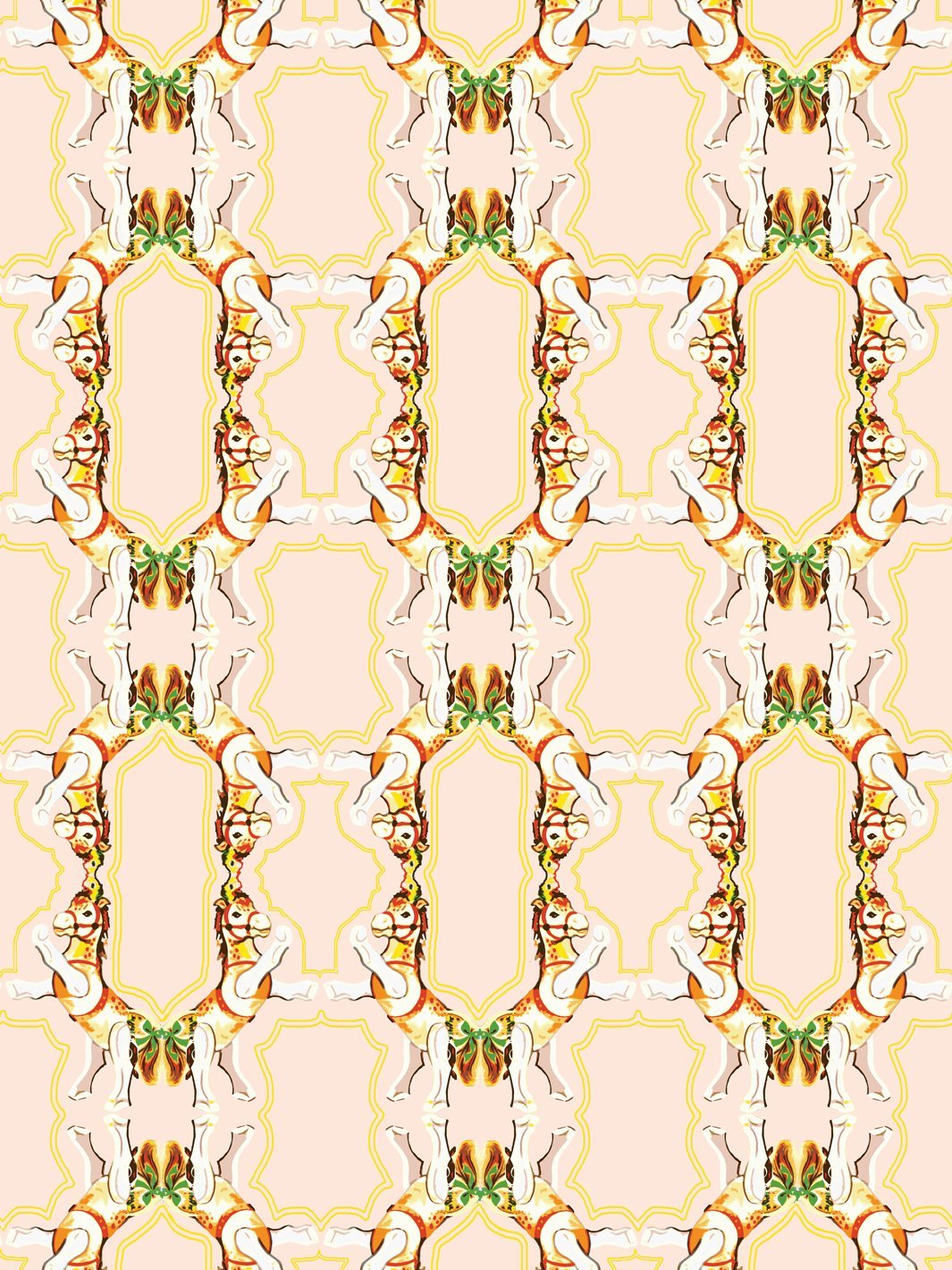 horse-arc-wallpaper-by-fisher-price-peach