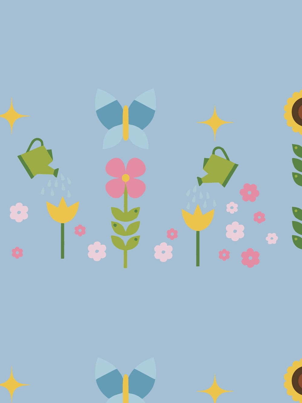 sunflower-garden-wallpaper-by-fisher-price-denim