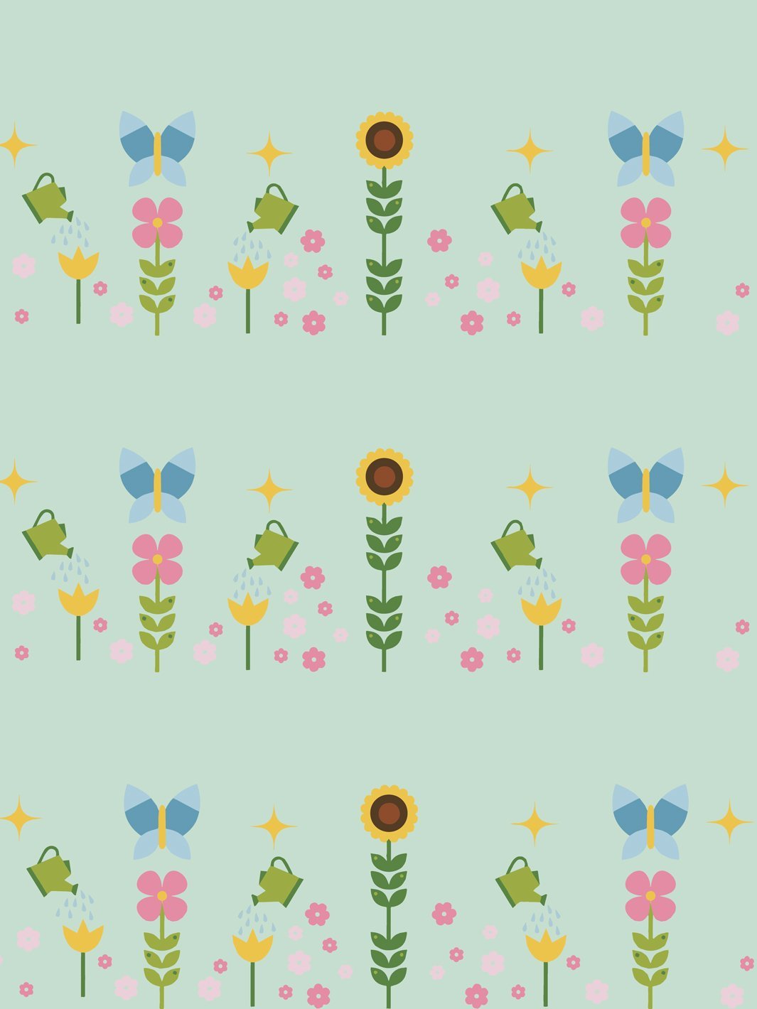 sunflower-garden-wallpaper-by-fisher-price-mint