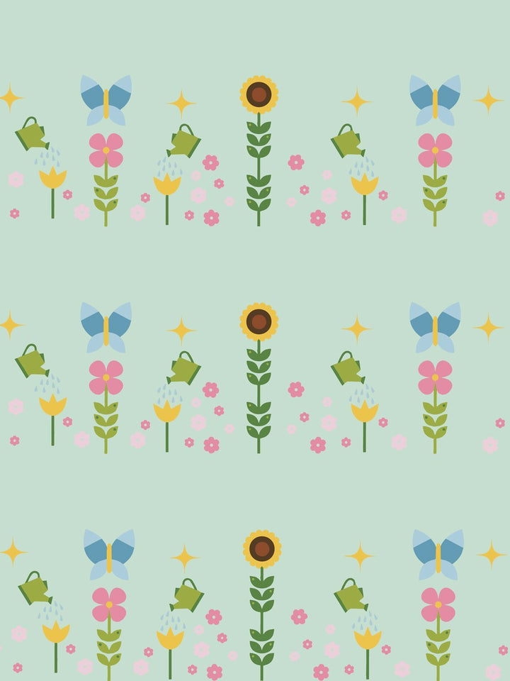 sunflower-garden-wallpaper-by-fisher-price-mint