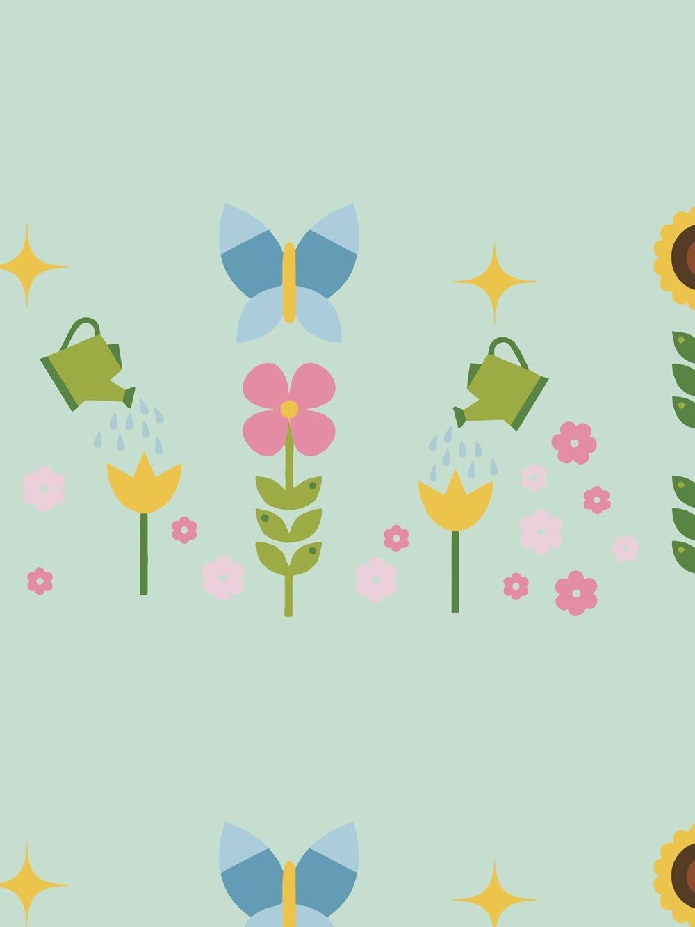 sunflower-garden-wallpaper-by-fisher-price-mint