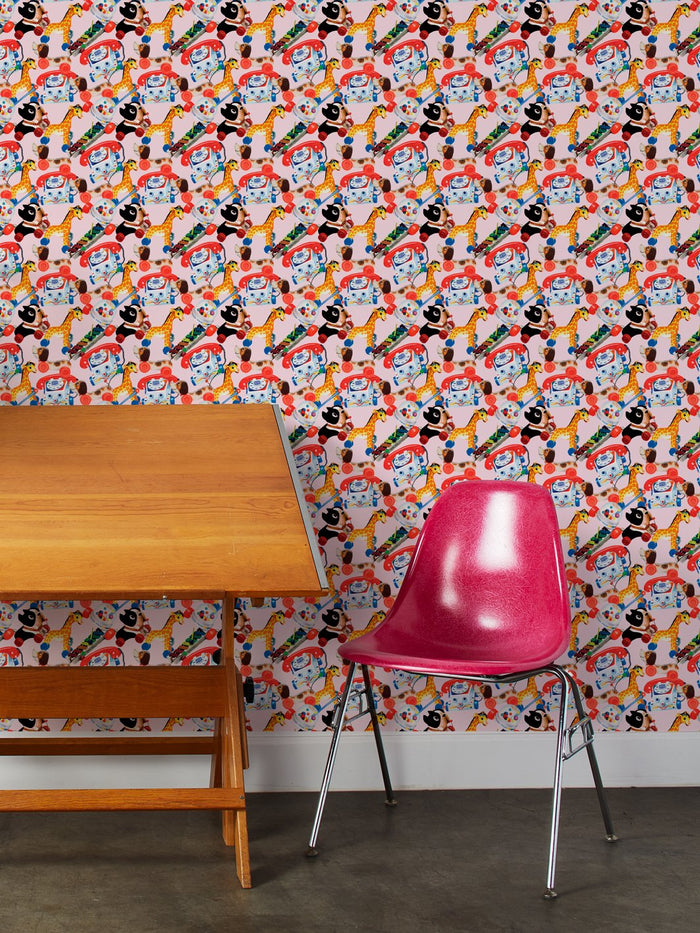 'Toy Box' Wallpaper by Fisher-Price™ - Pink