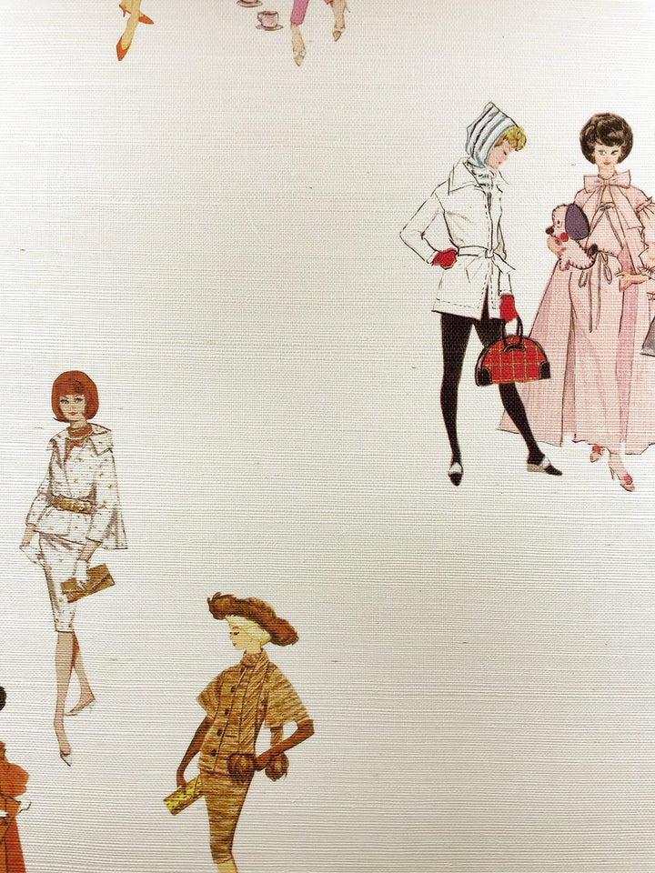 1960s barbie grasscloth wallpaper by barbie cream