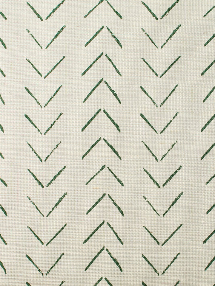 arrows green grasscloth