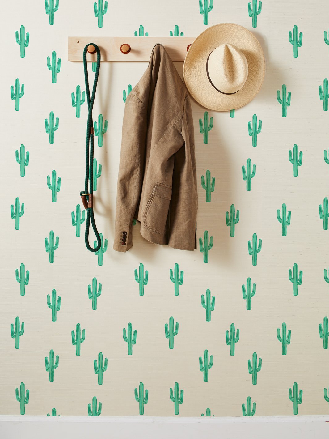 'Cactus' Grasscloth Wallpaper by Tea Collection