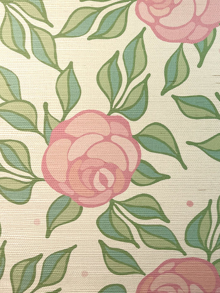 groovy floral grasscloth wallpaper by barbie ballet slipper
