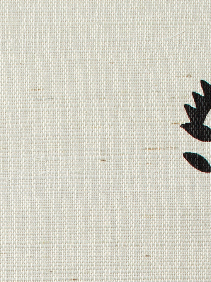 large block print black grasscloth