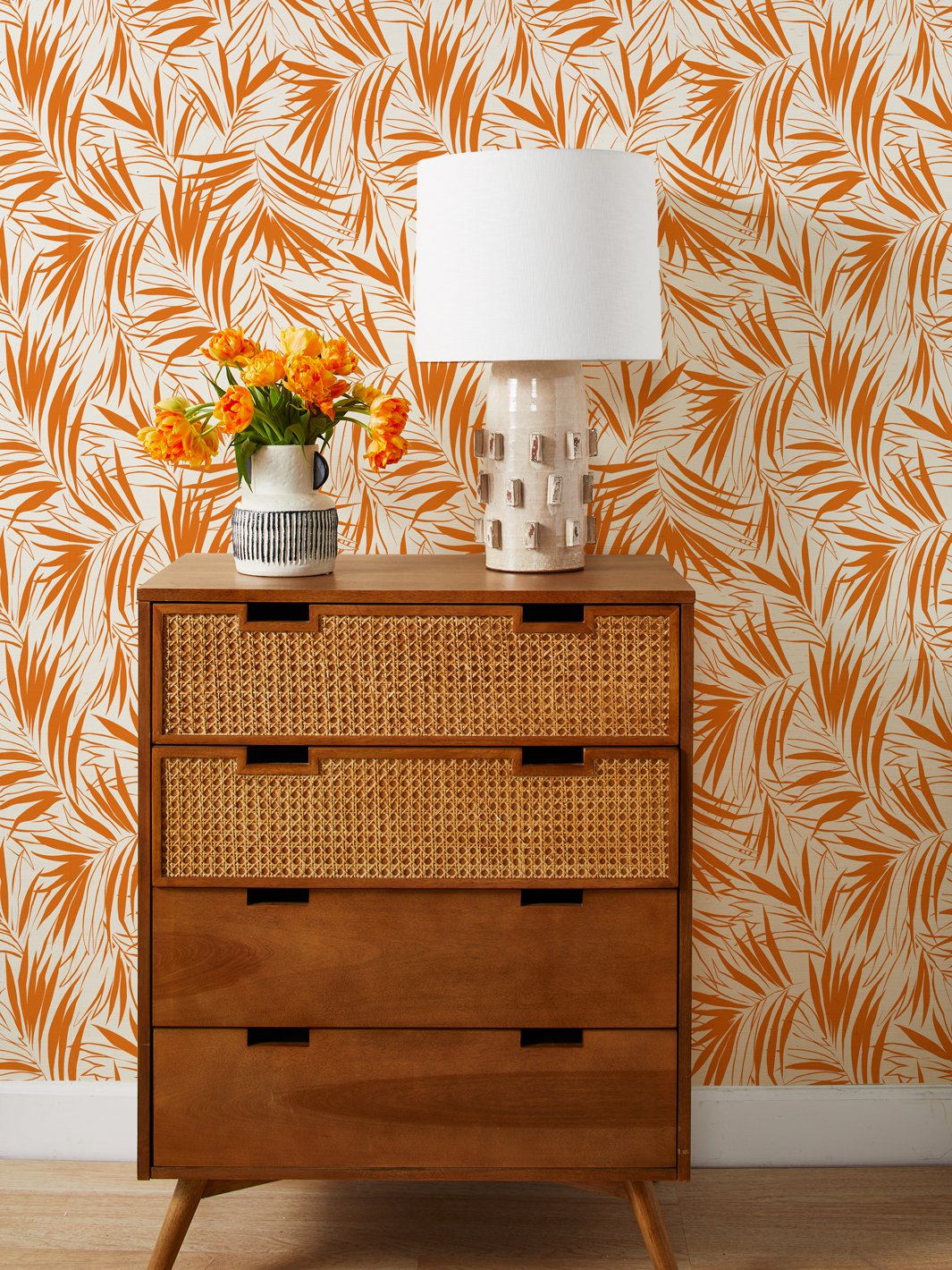 majesty palm terracota grasscloth