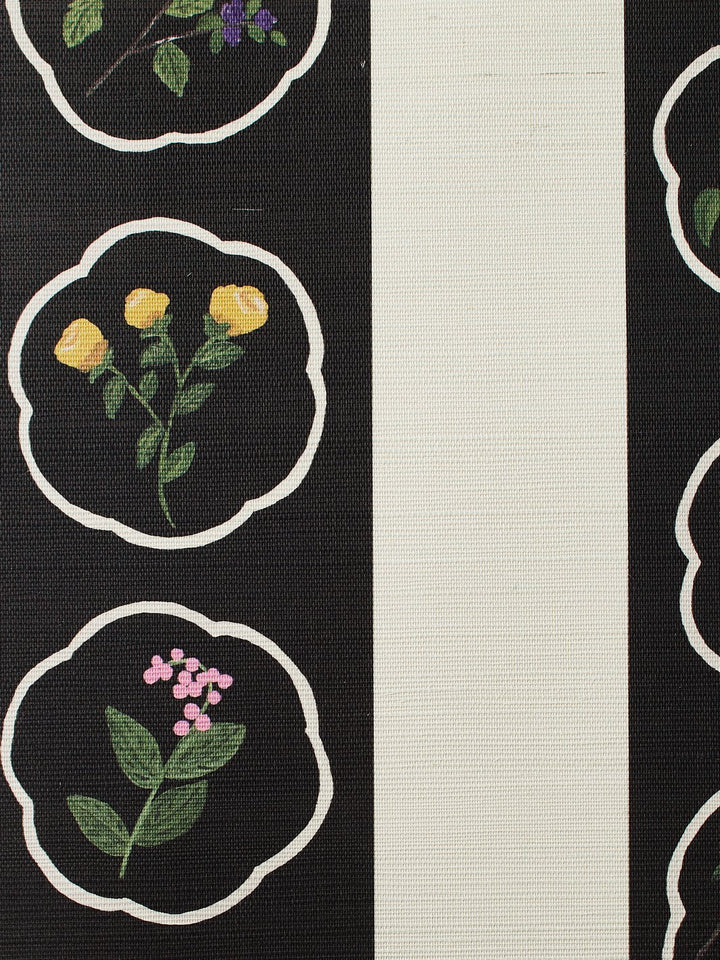 montaigne stripe black grasscloth