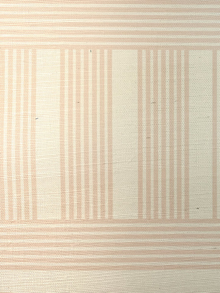 roman holiday grid grasscloth wallpaper by barbie peach