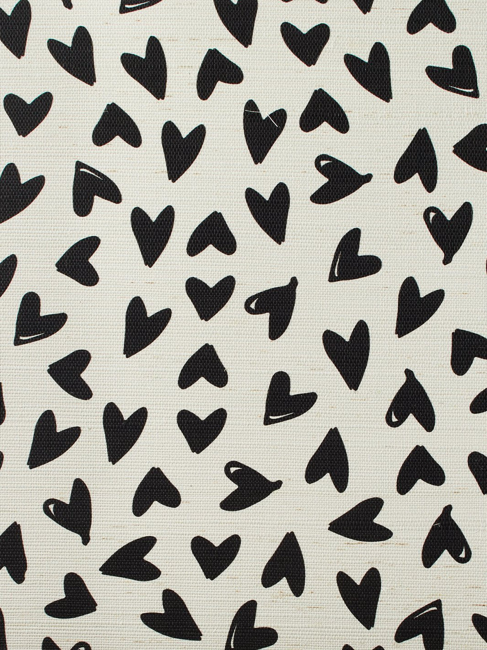 scattered hearts black grasscloth