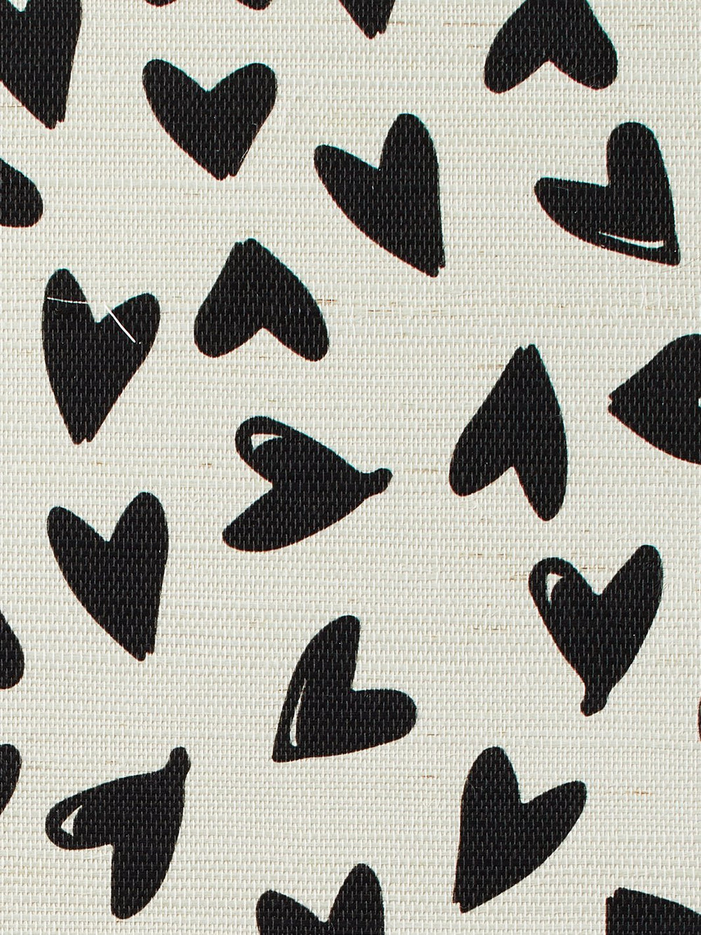 scattered hearts black grasscloth