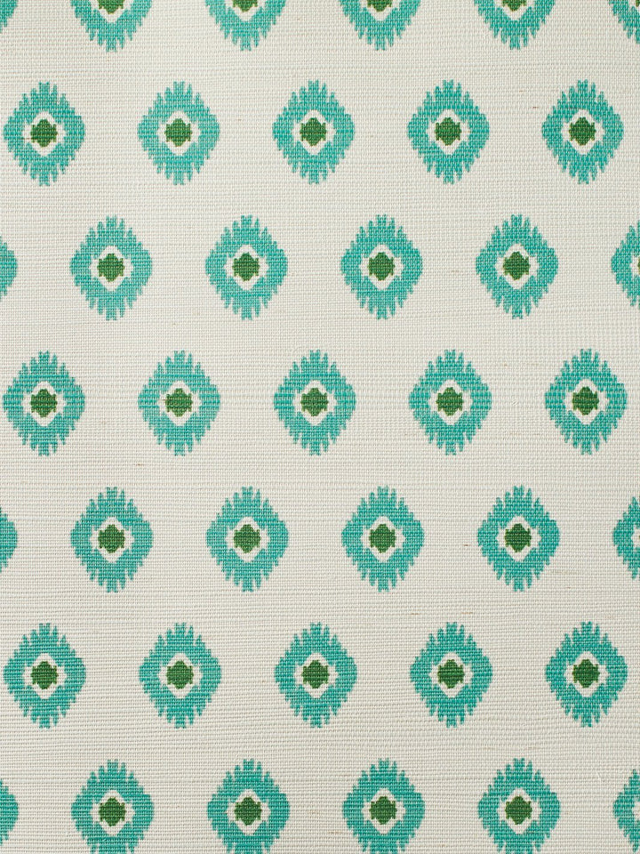 tangier medallion green grasscloth