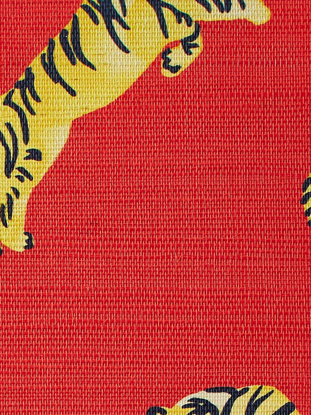 tigers red grasscloth