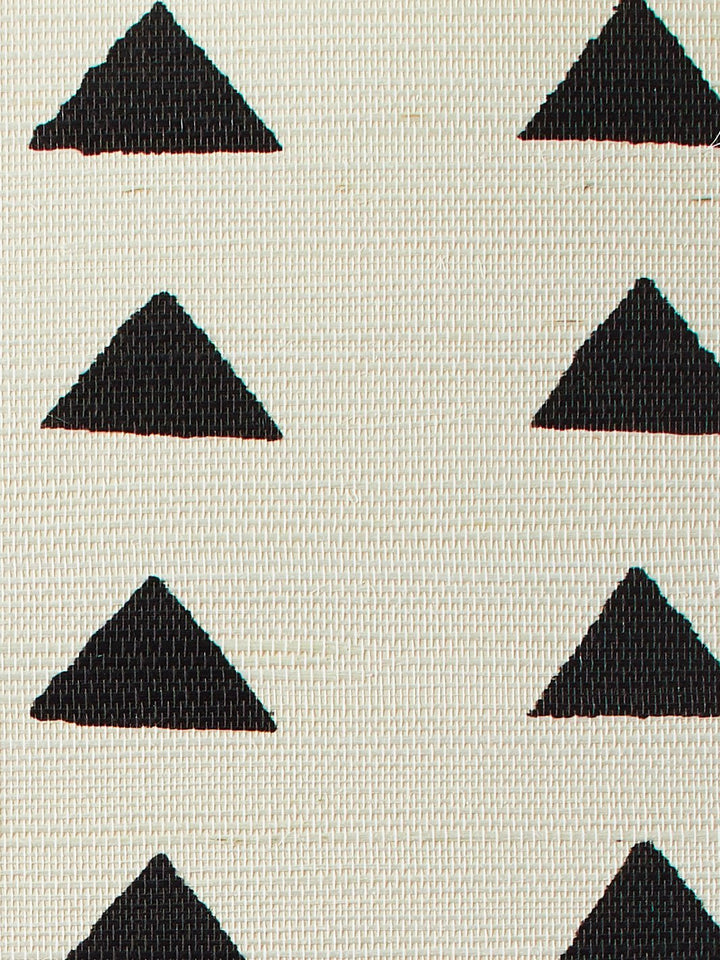 triangles black grasscloth