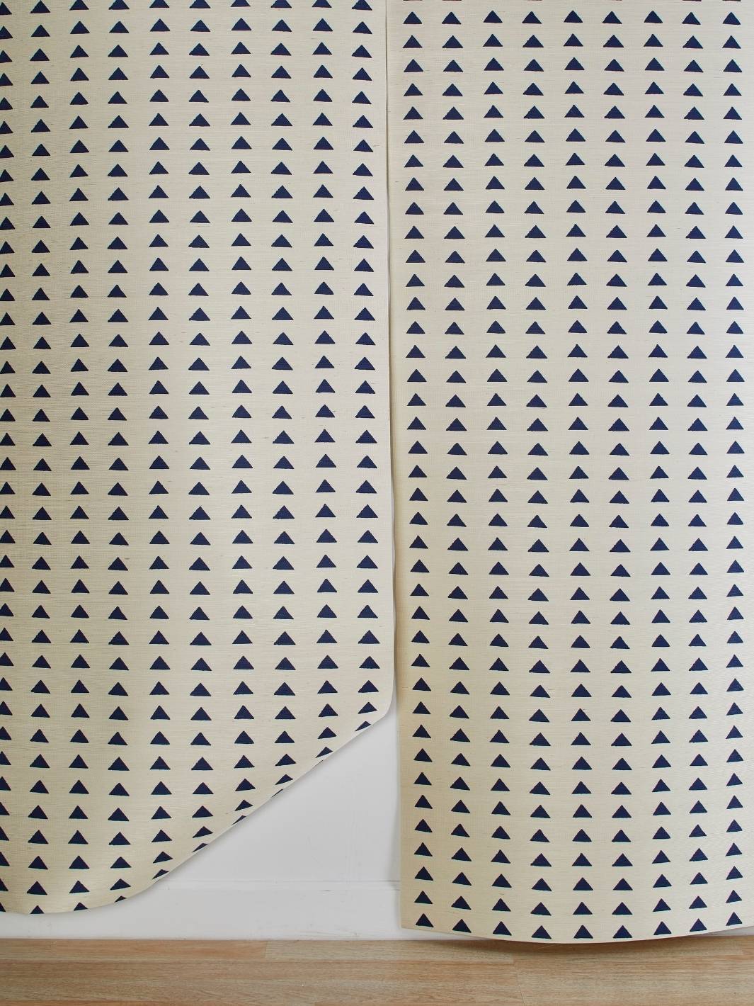 triangles navy grasscloth