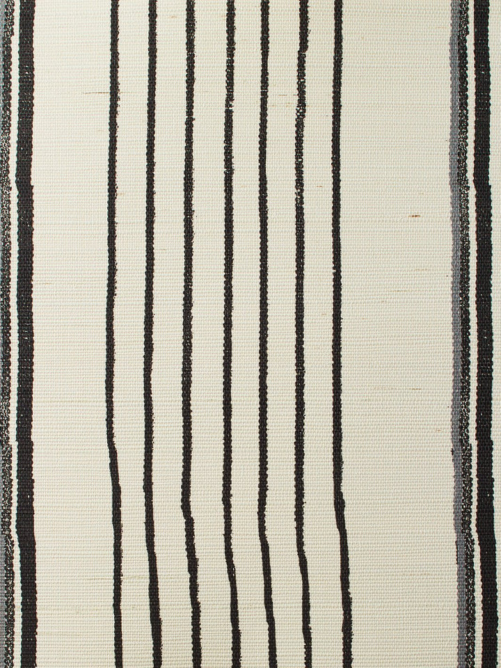 two tone stripe black gray grasscloth